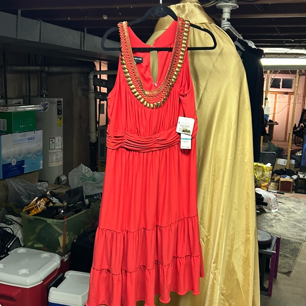 NWT JONES OF NEW YORK RED MIDI DRESS 16